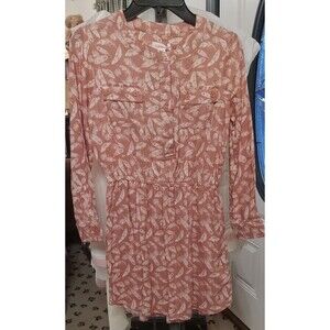 Pumpkin Patch Girls Dusty Rose Pink Printed Shirt Dress Size 9 NEW W/Tags Cute!